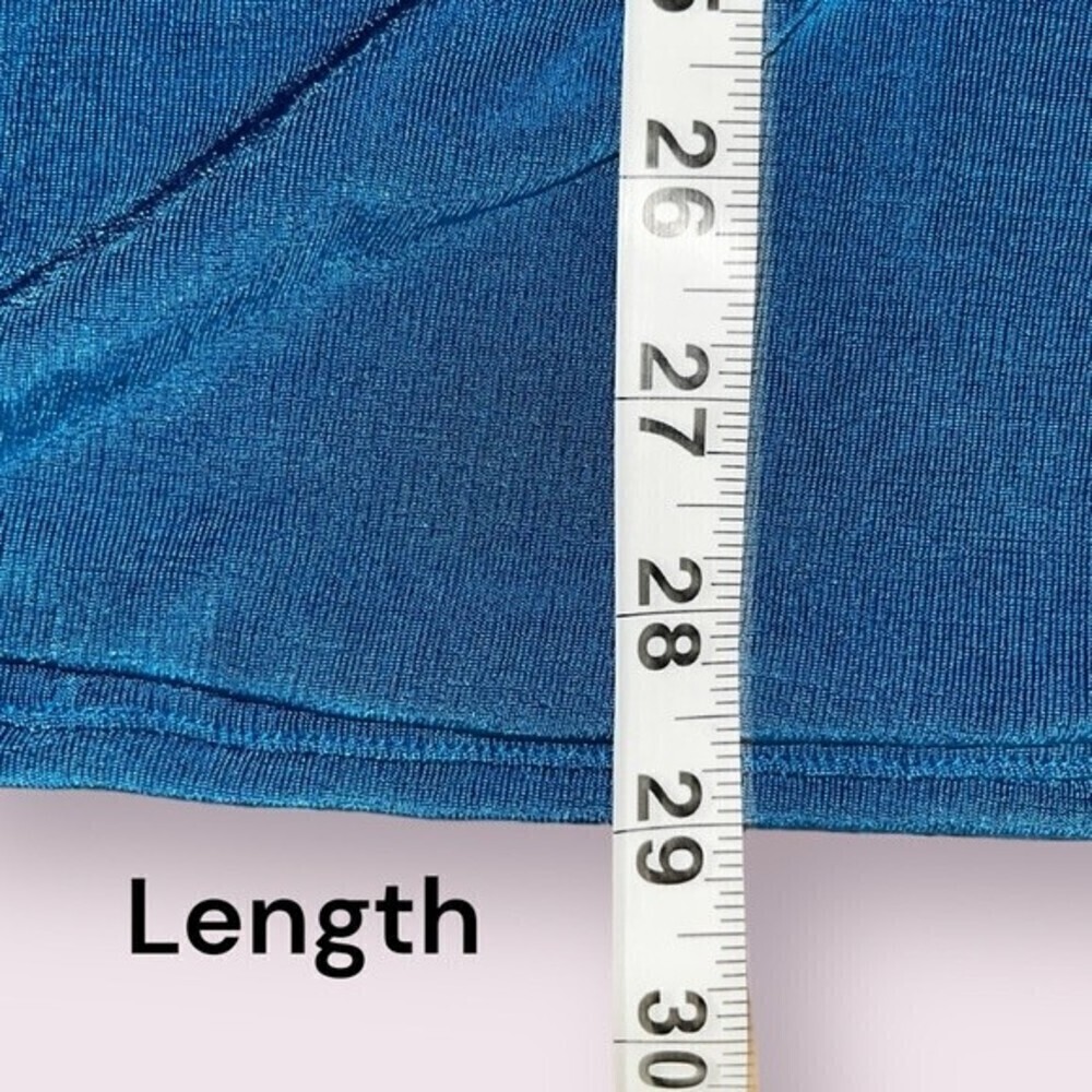 With Jean Lena Dress Electra Blue Mini Halter Bodycon Stretchy Womens Size Small - Picture 12 of 12